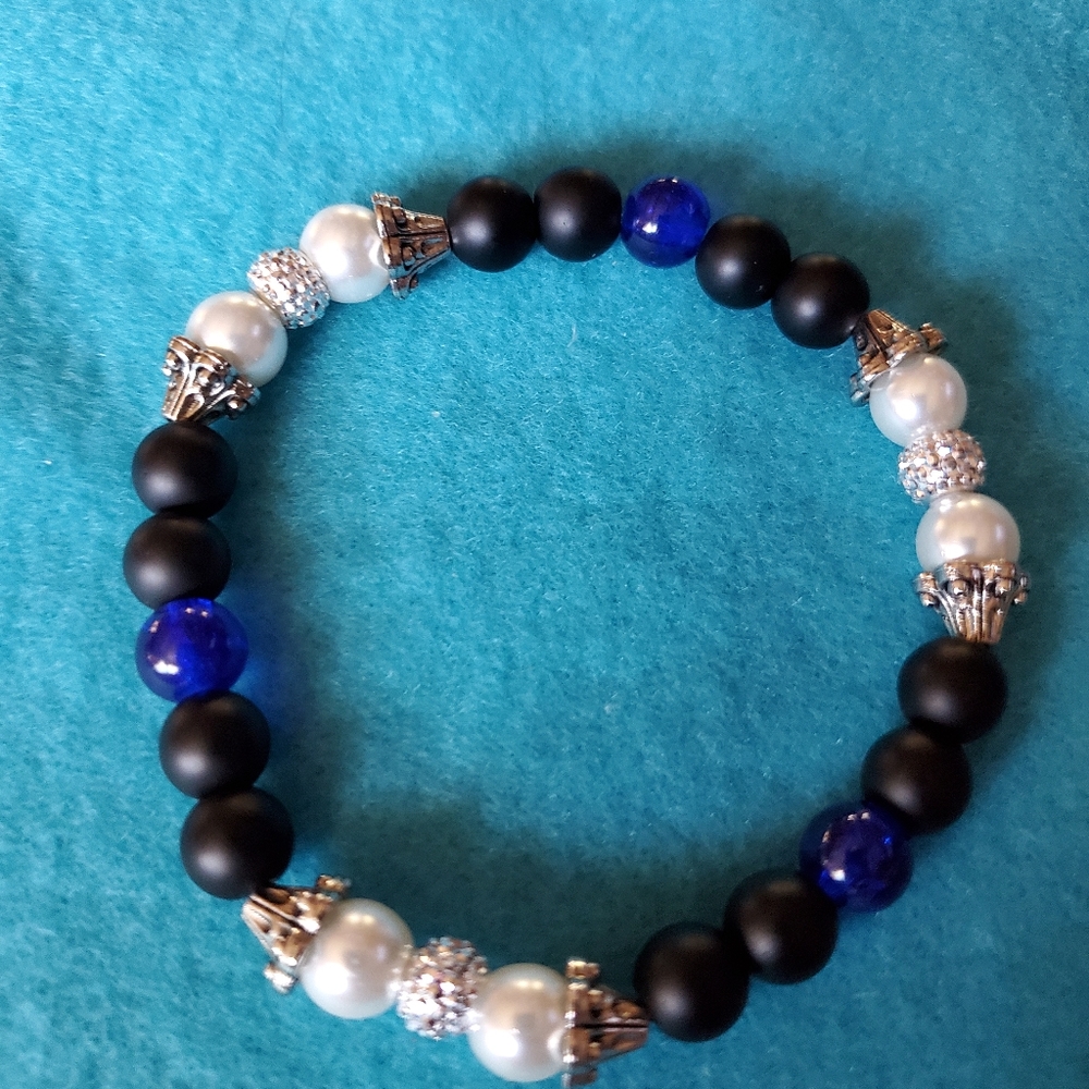 Thin blue line bracelet